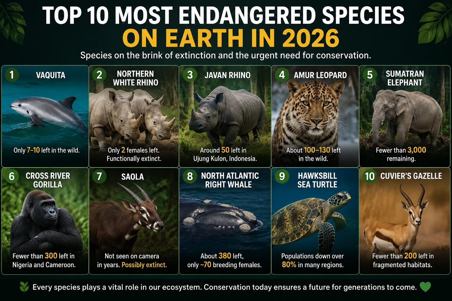 Top 10 Most Endangered Species
