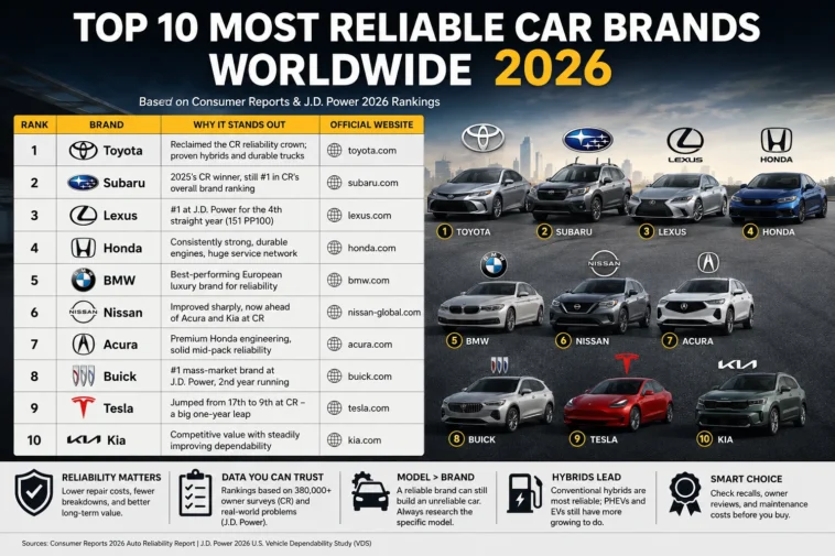 Top 10 Most Reliable Car